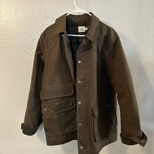Flint and Tinder waxed flannel lined Hudson jacket size Medium “Forest” color